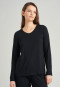 Shirt long-sleeved modal V-neck black - Mix & Relax