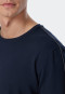 Shirt lange mouwen sweatstof biologisch katoen Tencel manchetten strepen donkerblauw - Mix+Relax