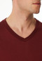Shirt met lange mouwen en v-hals wijnrood - Mix+ Relax