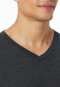 Shirt long-sleeve v-neckline dark grey mottled - Mix+Relax