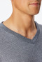 Shirt long-sleeve v-neck midnight blue ringed - Mix+Relax