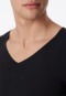 Shirt interlock seamless short-sleeved V-neck black Laser Cut