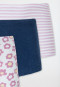 Shorts 3er-Pack Blumen Streifen mehrfarbig - 95/5