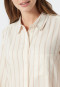 Chemise de nuit manches longues en tissu tissé Tencel patte de boutonnage rayures écru - selected! premium inspiration