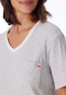 Sleepshirt short sleeve double rib gray-melange - Casual Nightwear