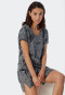 Camicia da notte a maniche corte in modal con scollo a V, stampa di foglie, multicolore - Contemporary Nightwear
