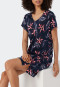 Chemise de nuit manches courtes modal encolure en V imprimé feuilles multicolore - Contemporary Nightwear