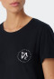 Sleep shirt short-sleeved print black - Essential Nightwear