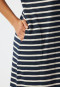 Sleep shirt short-sleeved pockets turn-up sleeves Breton stripes dark blue - Essential Stripes
