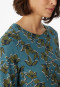 Slaapshirt lange mouwen modal bloemenprint petrol - Contemporary Nightwear