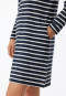 Sleep shirt midnight blue long-sleeved V-neck stripes - Casual Essentials