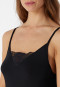 Sleep shirt modal spaghetti straps lace black - Sensual Premium
