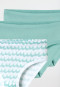 Slips 3er-Pack Wellen türkis - Fine Rib
