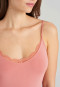 Spaghettitop modal kant terracotta - Feminine Lace