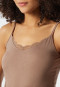 Spaghetti strap top Tencel adjustable straps lace brown - Tencel Lace