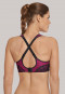 Sports bra molded cups wireless High Support berry-black patterned - Active