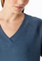 Long-Sleeve Double-Faced v-neck Sweatshirt, Deep Blue - Mix+ Relax