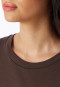 Long-Sleeve Double-Faced v-neck Sweatshirt, Deep Brown - Mix+ Relax