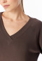 Sweatshirt met lange mouwen, doubleface, v-hals, diepbruin - Mix+ Relax