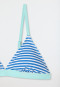 Triangle bikini set knitwear SPF40+ recycled stripes aquarium - Aqua