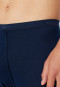 Long underpants with fly midnight blue - Original Fine Rib