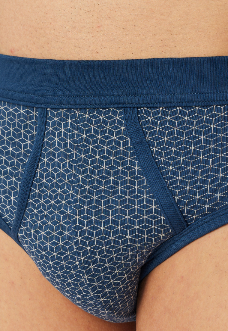 Slip sportivo confezione da 2 a costine sottili, fantasia indaco - Original Classics