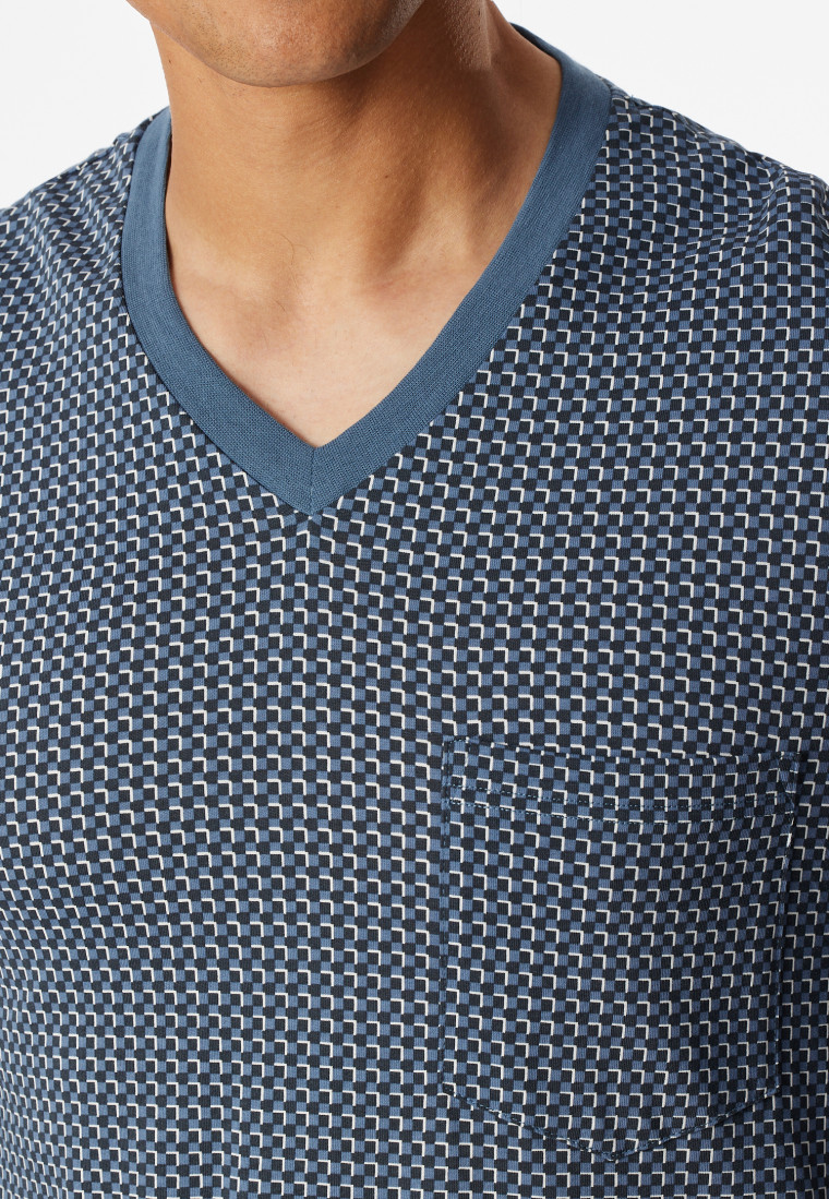 Pigiama lungo a quadri grafite - Comfort Nightwear