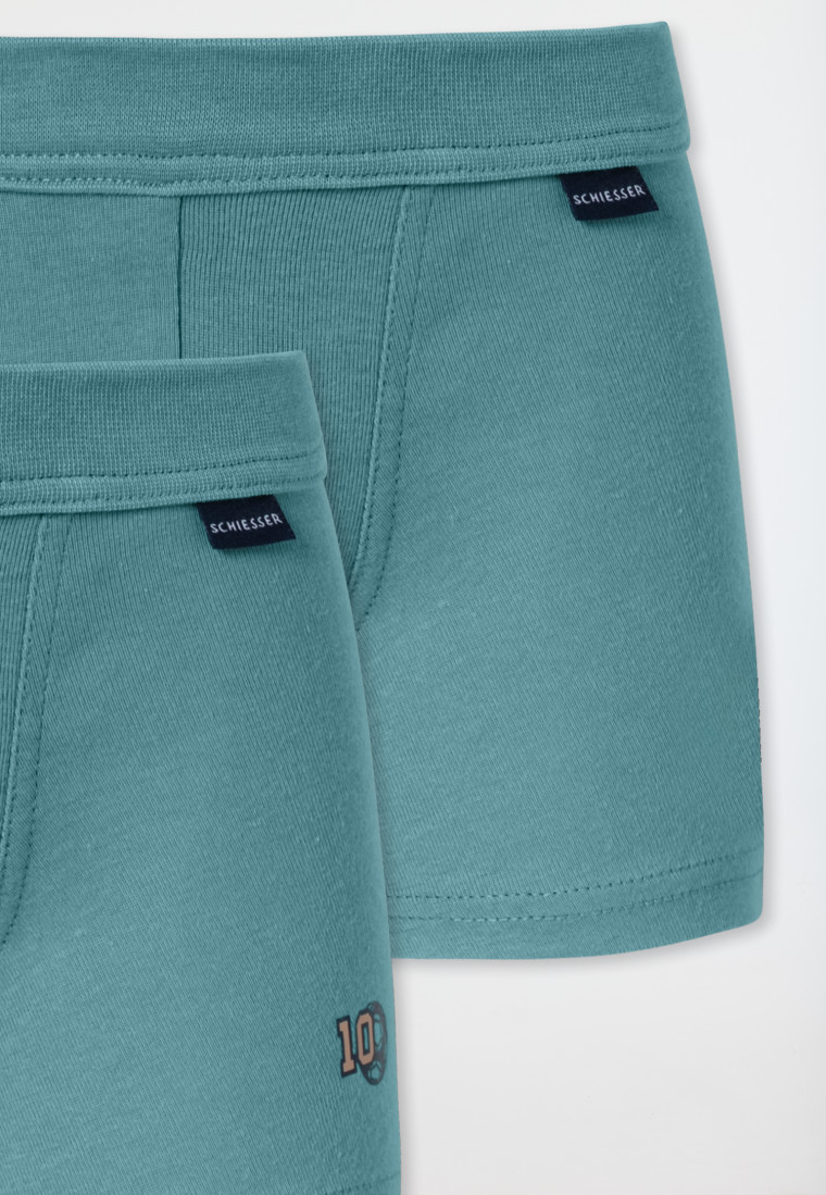 Shorts 2er-Pack grün - Fine Rib