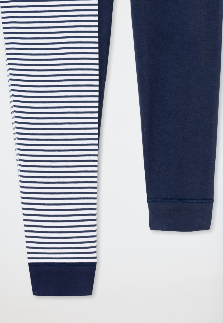 Unterhose lang 2er-Pack Organic Cotton Softbund Bündchen dunkelblau - 95/5