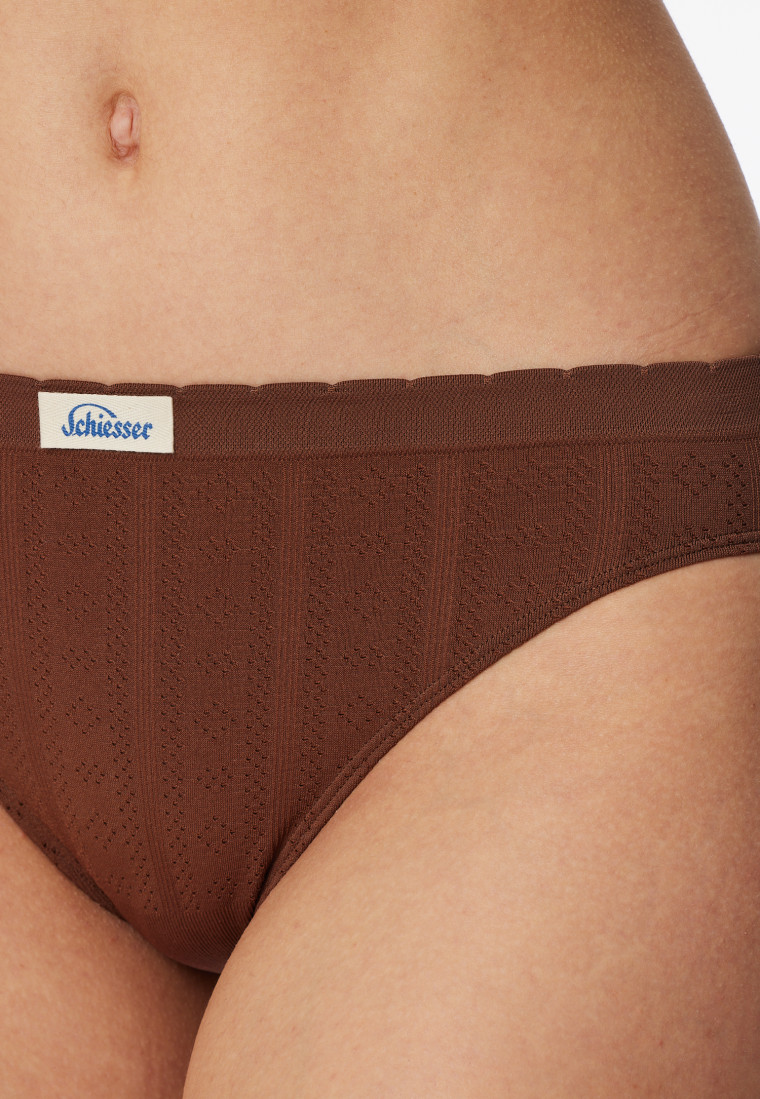 Retro-Slip Ajourée seamless dunkelbraun - Revival Alma