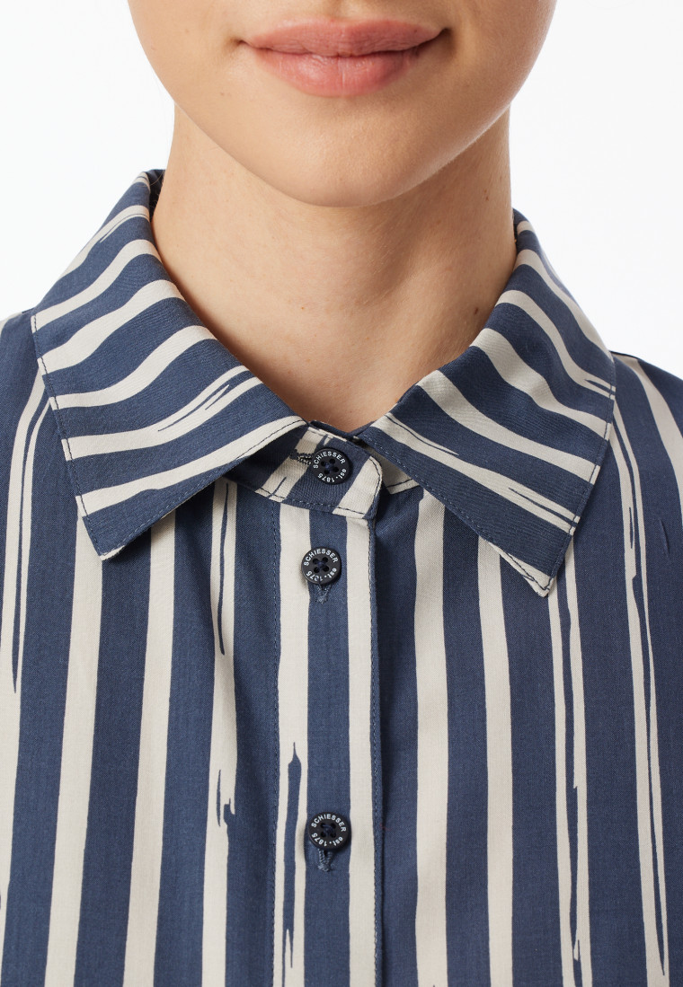 Pyjama kurz Webware Streifen graphit - selected! premium