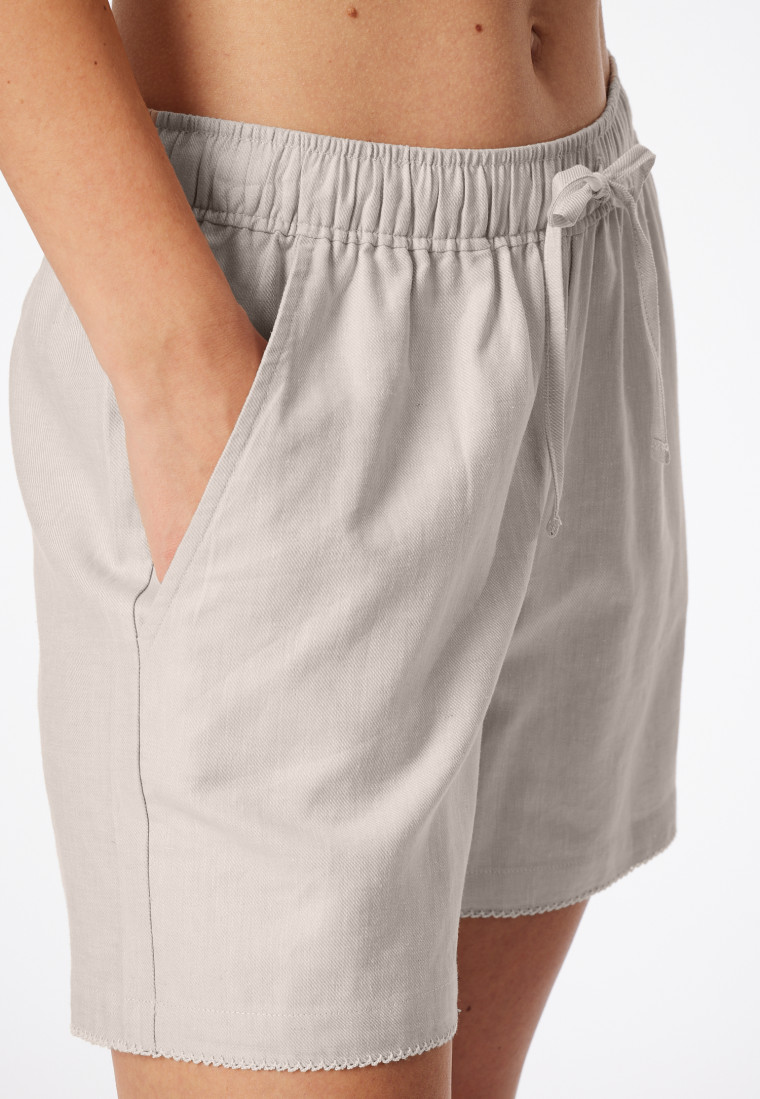 Pantaloni corti in lino LENZING ECOVERO viscosa off-white - Mix+ Relax