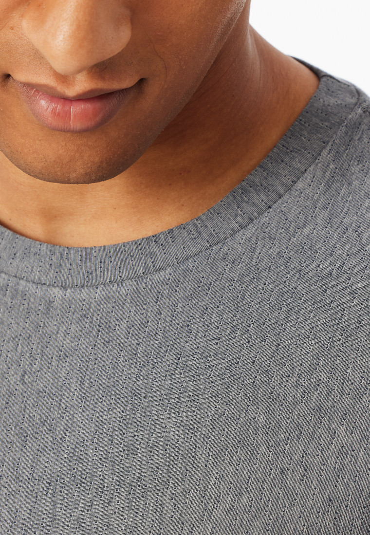 Pyjama lange streepjes nachtblauw - Selected Premium Jacquard