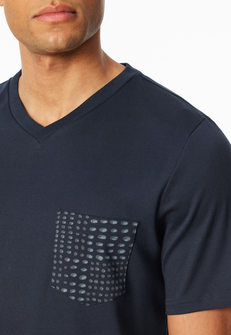 Korte pyjama grafiet patroon - Fine Interlock