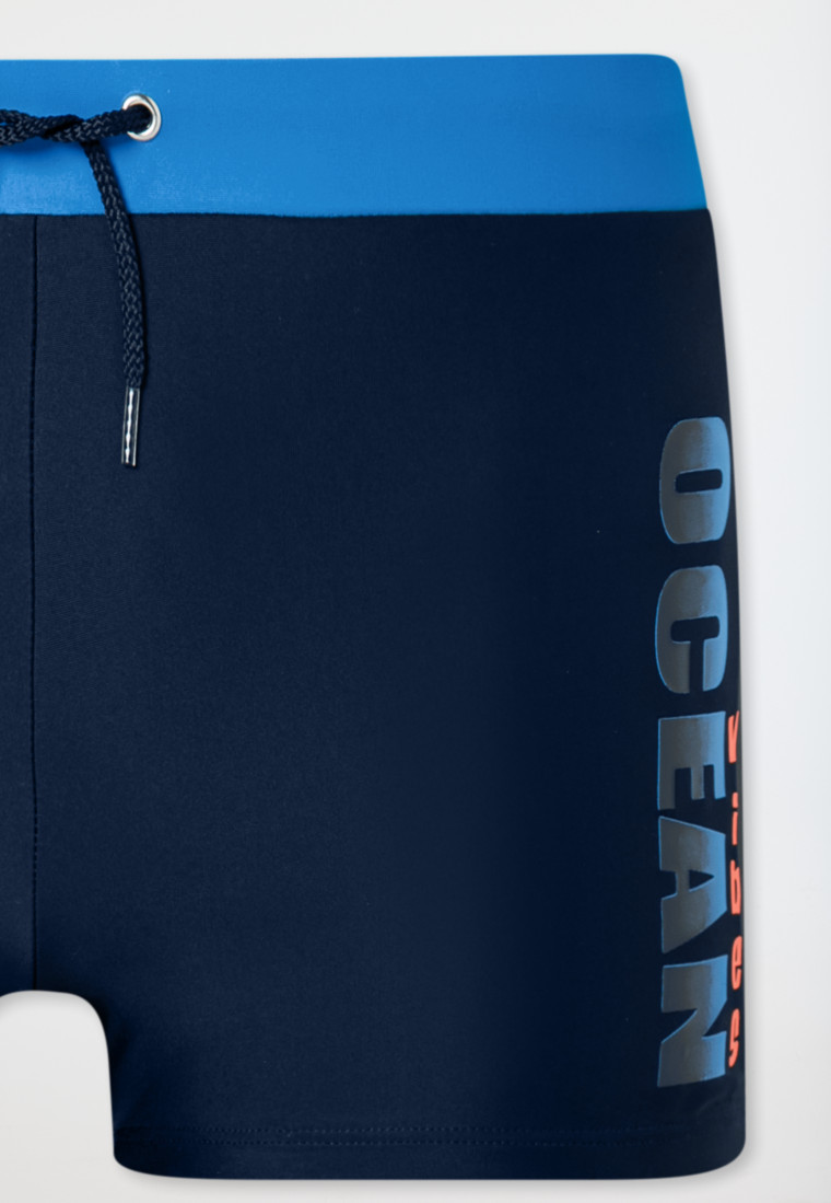 Costume da bagno riciclato LSF40+ scuola sport blu - AQUA Teen Boys