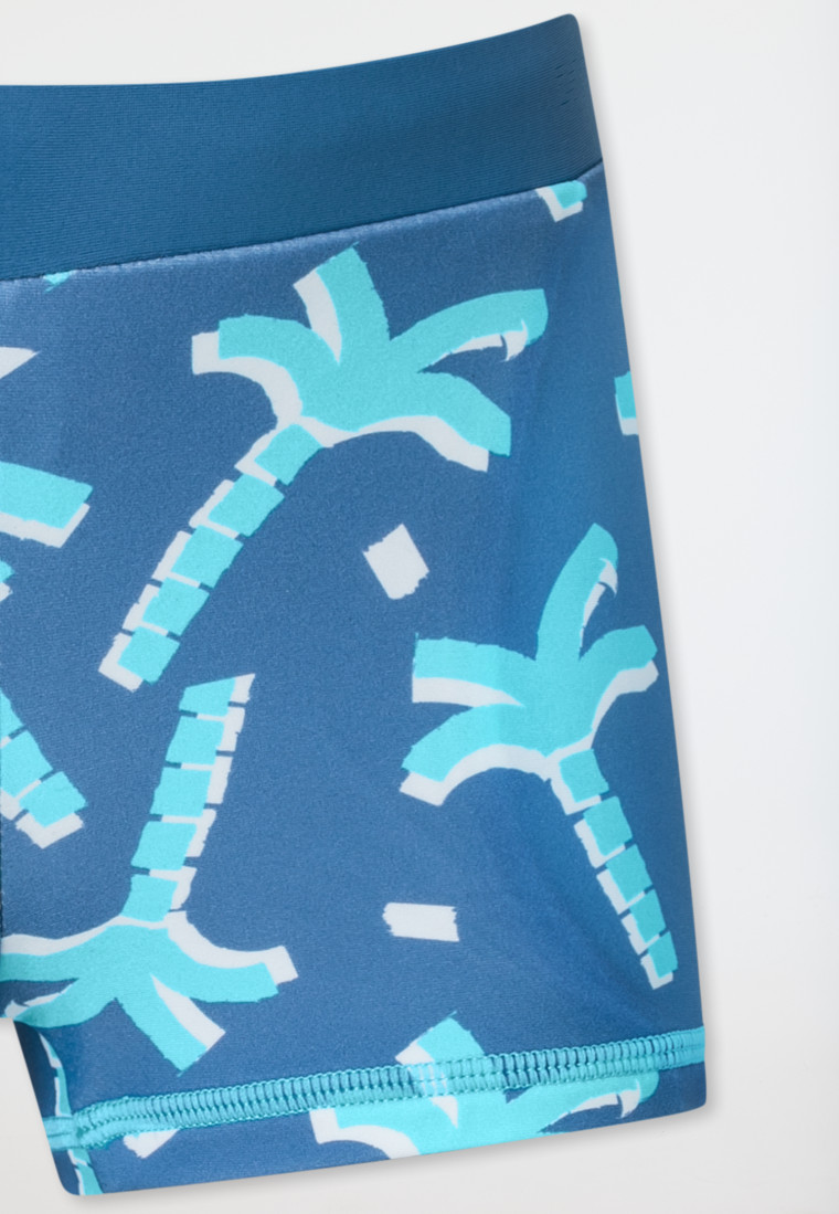 Slip de bain en tricot recyclé SFP 40+ Palmier air - Aqua