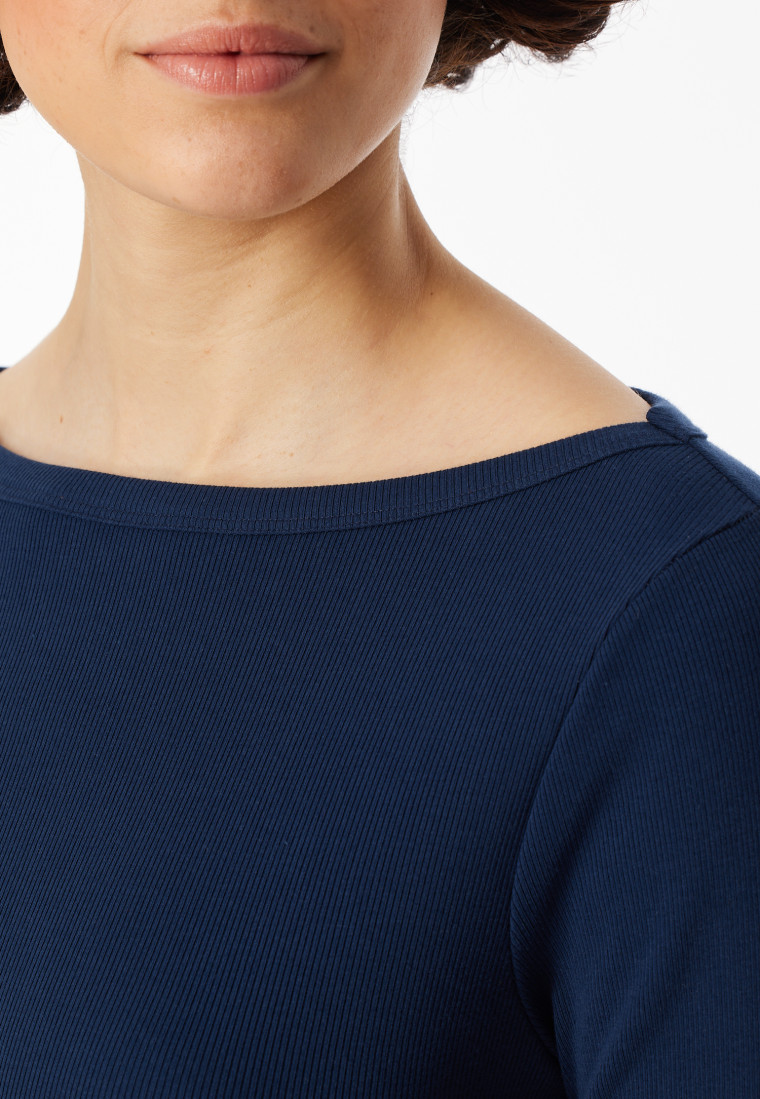 Langarmshirt Doppelripp U-Boot-Ausschnitt admiral - SCHIESSER 150 Years