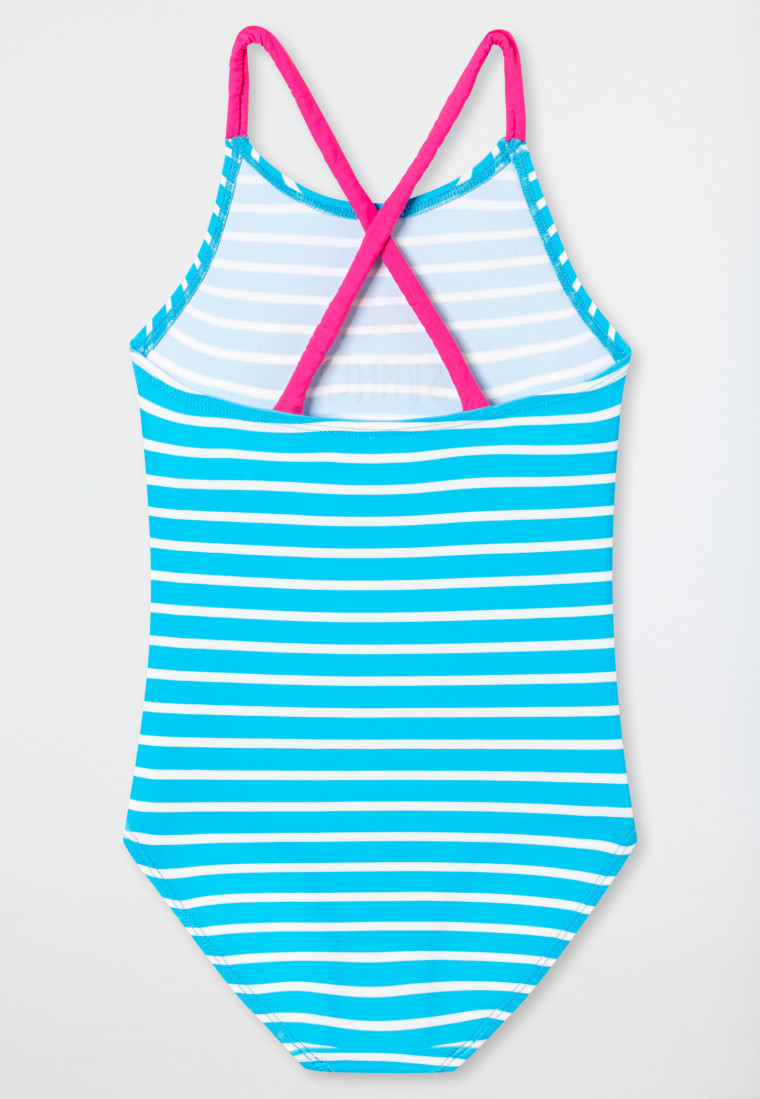 Swimsuit knitwear recycled SPF40+ stripes light blue - Cat Zoe