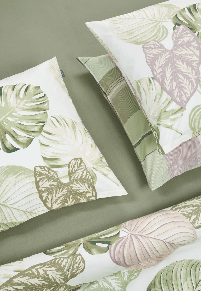 Bed linen set two-piece Renforcé green patterned - SCHIESSER Home