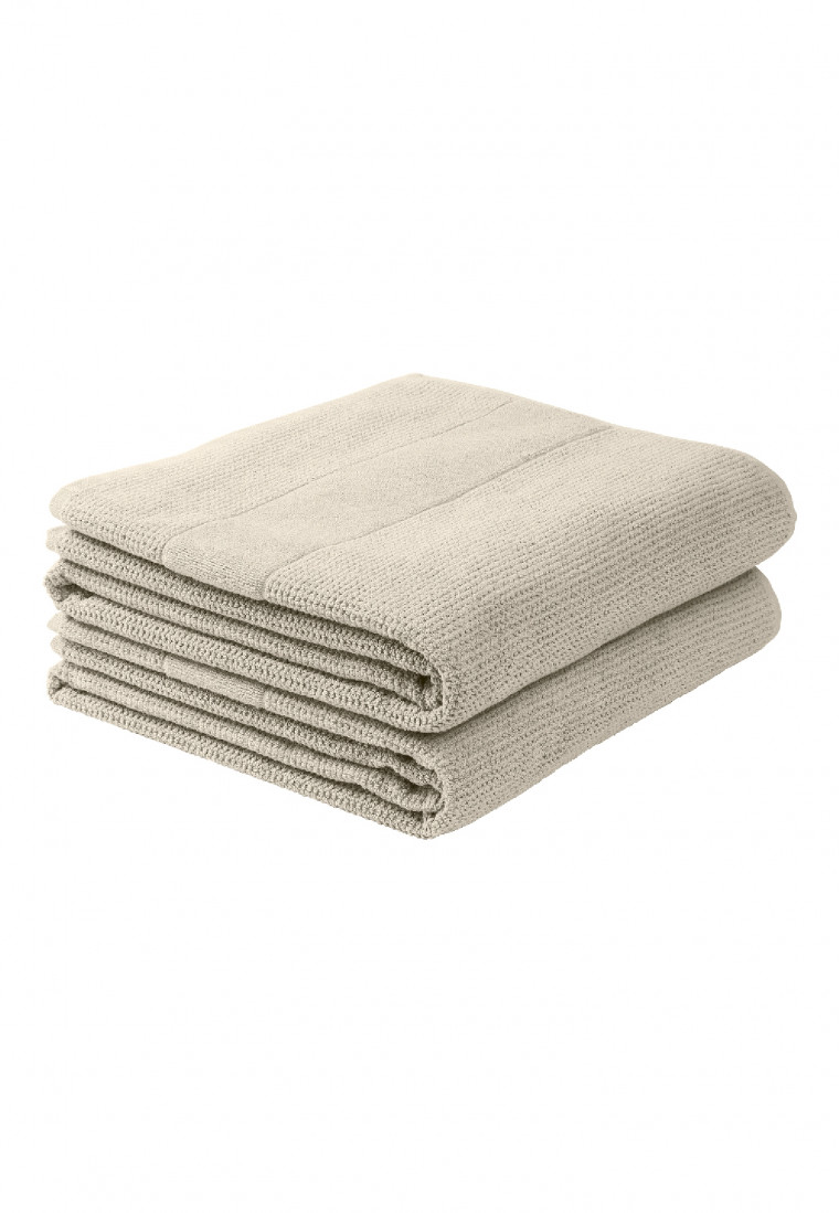 Douchehanddoek 2-pack 70x100 cm taupe - Schiesser Home