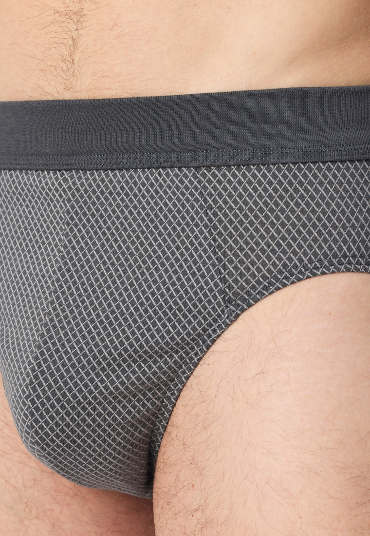 Minislip Organic Cotton gedessineerd antraciet - Comfort Fit