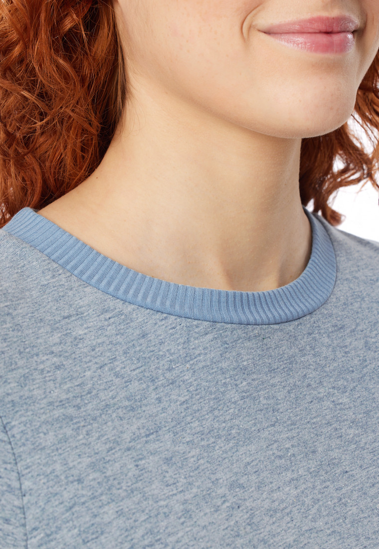 Pigiama lungo in cotone biologico blu denim - Casual Nightwear