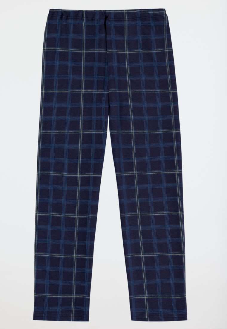 Schlafanzug lang Drachen Karos blau - Boys World
