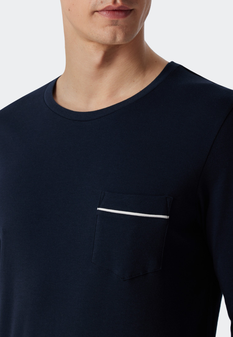 Pyjama lang interlock donkerblauw - Fine Interlock