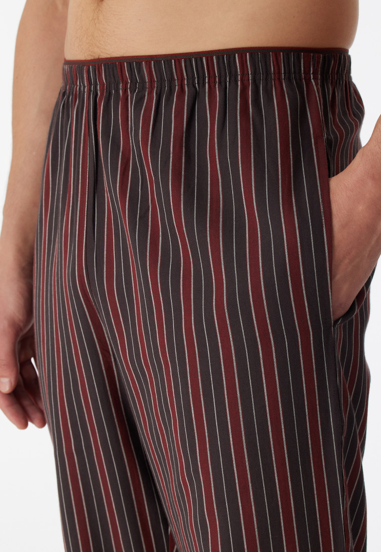 Schlafanzug lang Organic Cotton Streifen terracotta - selected! premium |  SCHIESSER