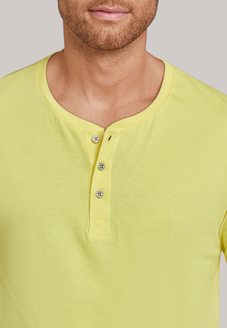 Chemise à boutons et à manches courtes en jersey jaune - Mix + Relax
