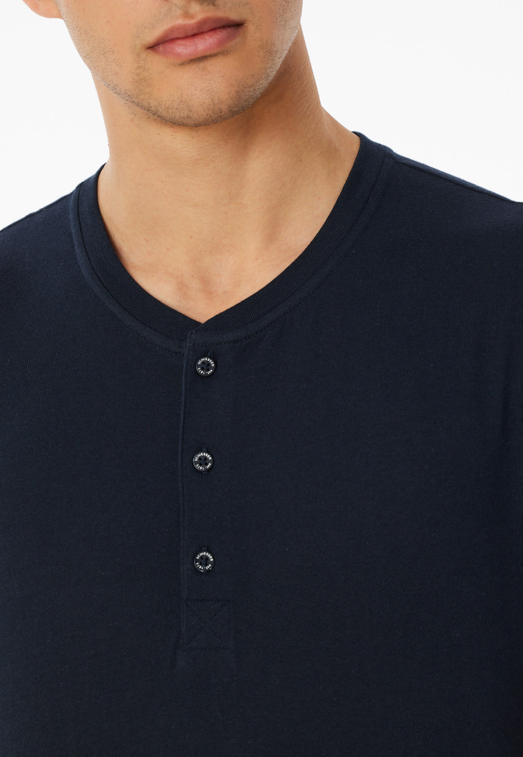 Shirt kurzarm Knopfleiste nachtblau - Mix+Relax