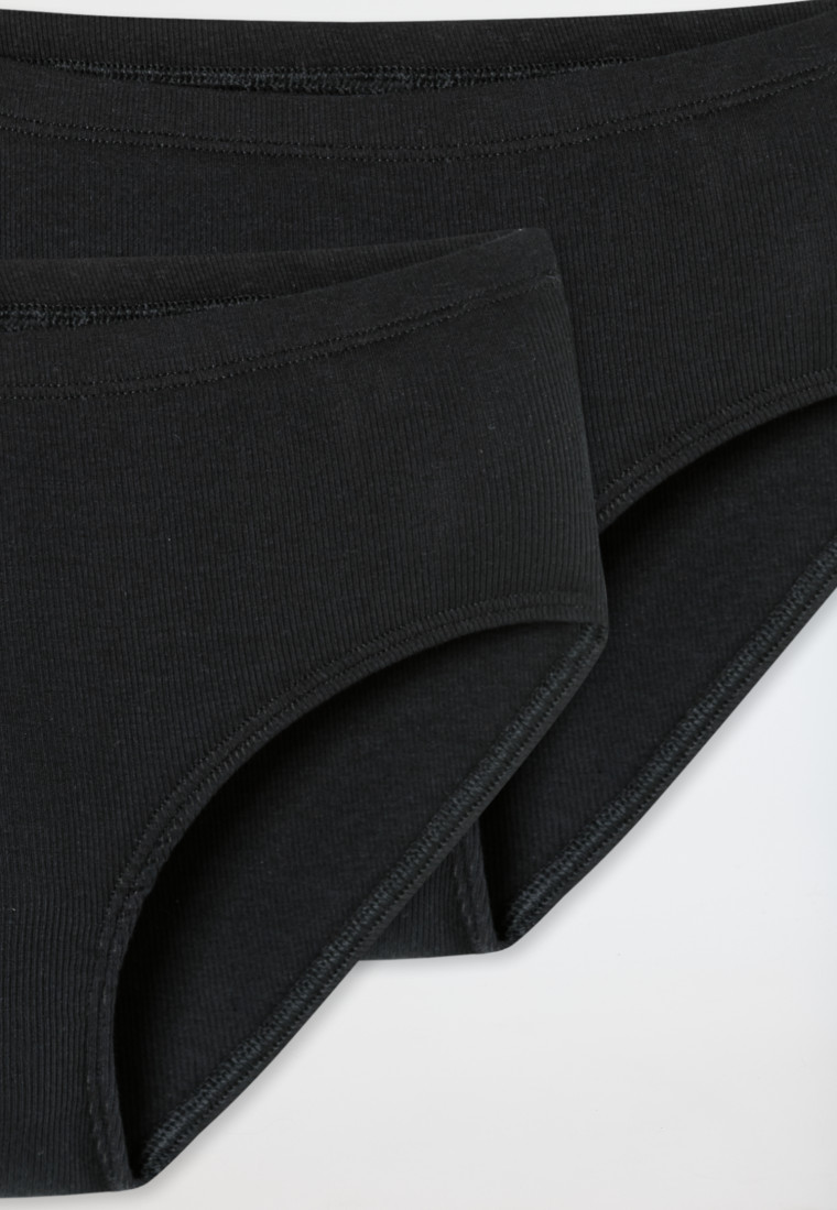 Shorts Doppelripp schwarz - Pure Rib