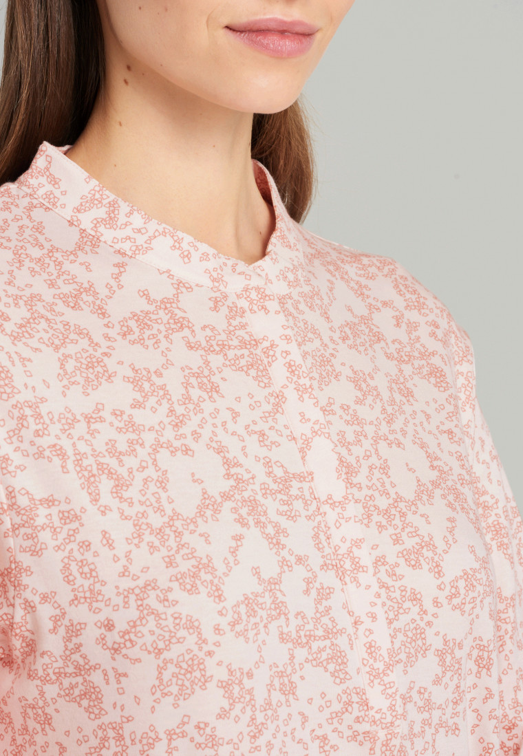 chemise de nuit à manches longues à motif rose pâle - Simplicity