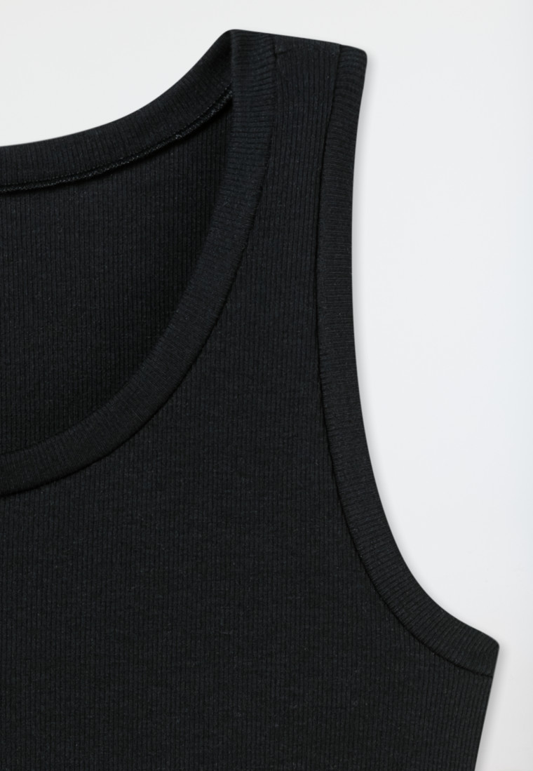 Tanktop dubbelrib zwart - Pure Rib